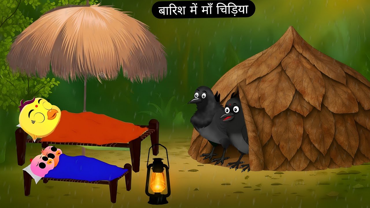 बारिश में माँ चिड़िया | Reema Chidiya Cartoon | Kalu Kauwa Cartoon | Beti Chidiya Cartoon | Birds