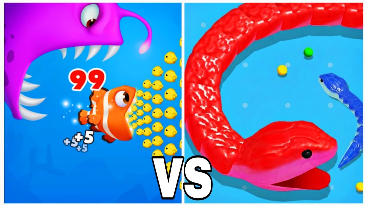 Fush Go io 2 vs Snake Clash - ASMR Gameplay (Freepya, New Update) 