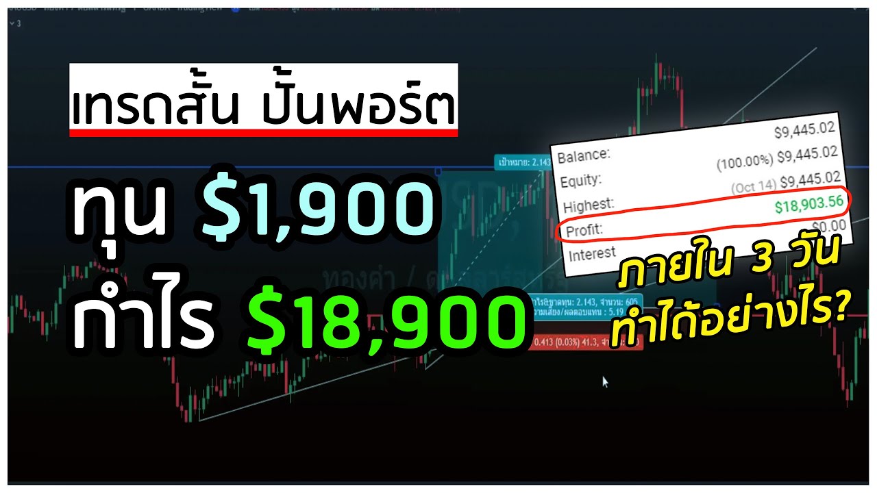 แนวคิดที่ผมใช้เทรดสั้น+ปั้นพอร์ต เริ่มทุน 1900$ กำไร 18900$ ใน 3 วัน