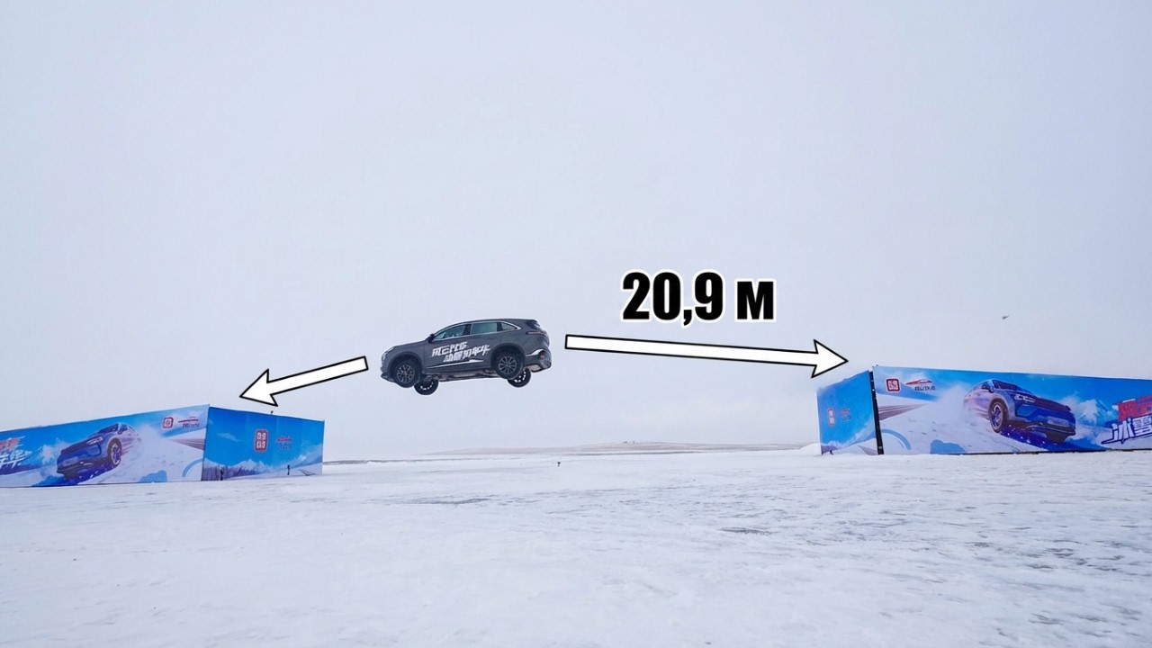 Самолёт? Нет. Мировой рекорд Гиннесса: кроссовер «полетел» в −30!