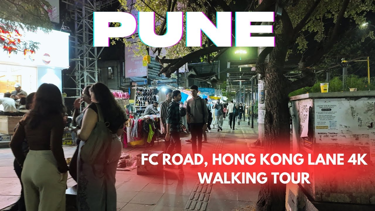 Pune FC Road 4K Walking Tour 🇮🇳 | Best Street Shopping & Hong Kong Lane Mobile Market Experience