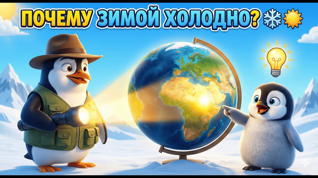 Почему зимой холодно, а летом жарко? ❄️☀️ Секрет времён года | Пингви и Мистер Пи