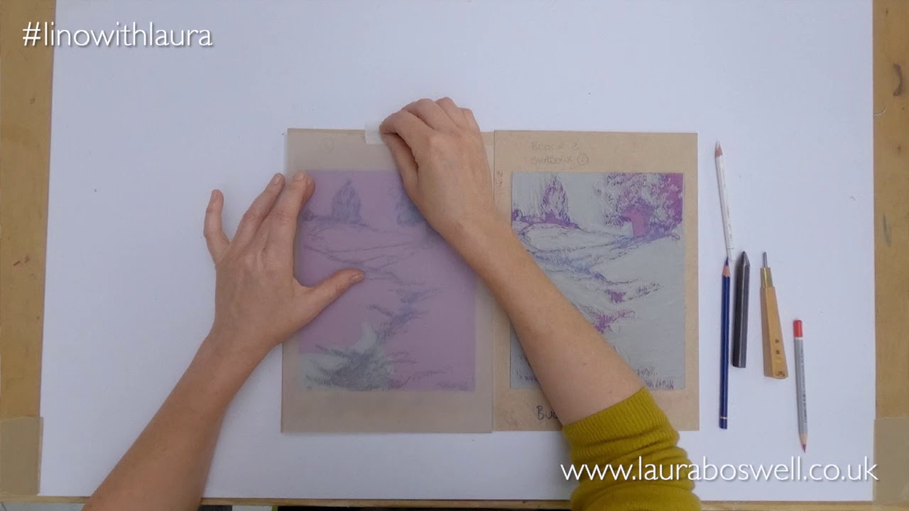 Multi block Lino Print with Laura - Three tips for checking cutting and alignment of Multiblock lino