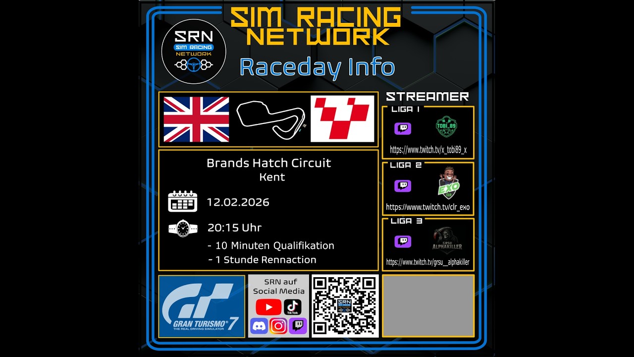 GT7 | SimRacing Network | Liga 2 | Rennen 2: Brands Hatch