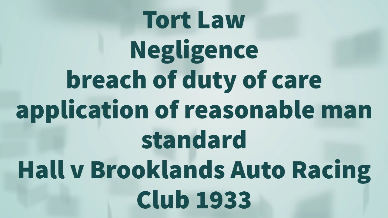 Hall v Brooklands Auto Racing Club 1933