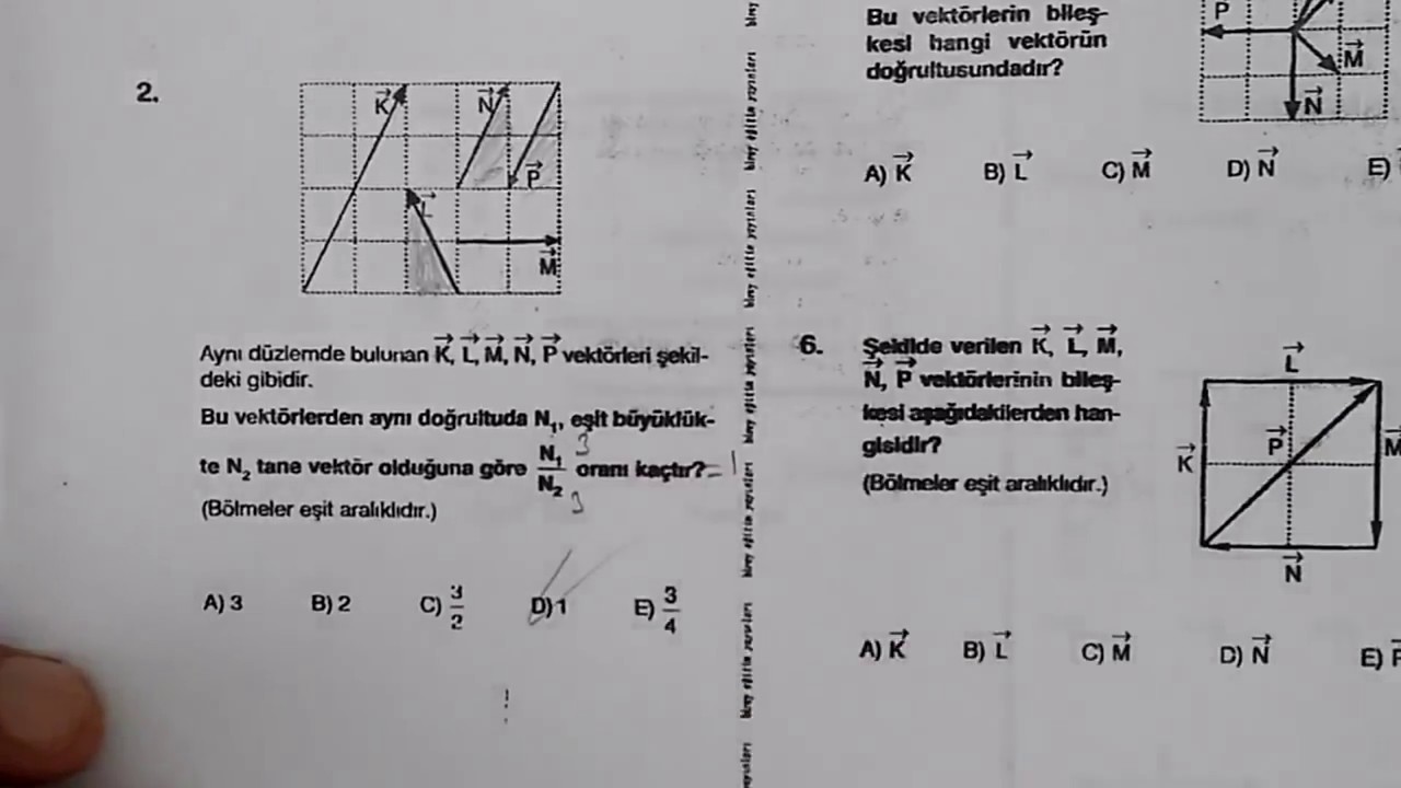 VEKTÖRLER soru çözümleri 1 - ERDAL HOCA