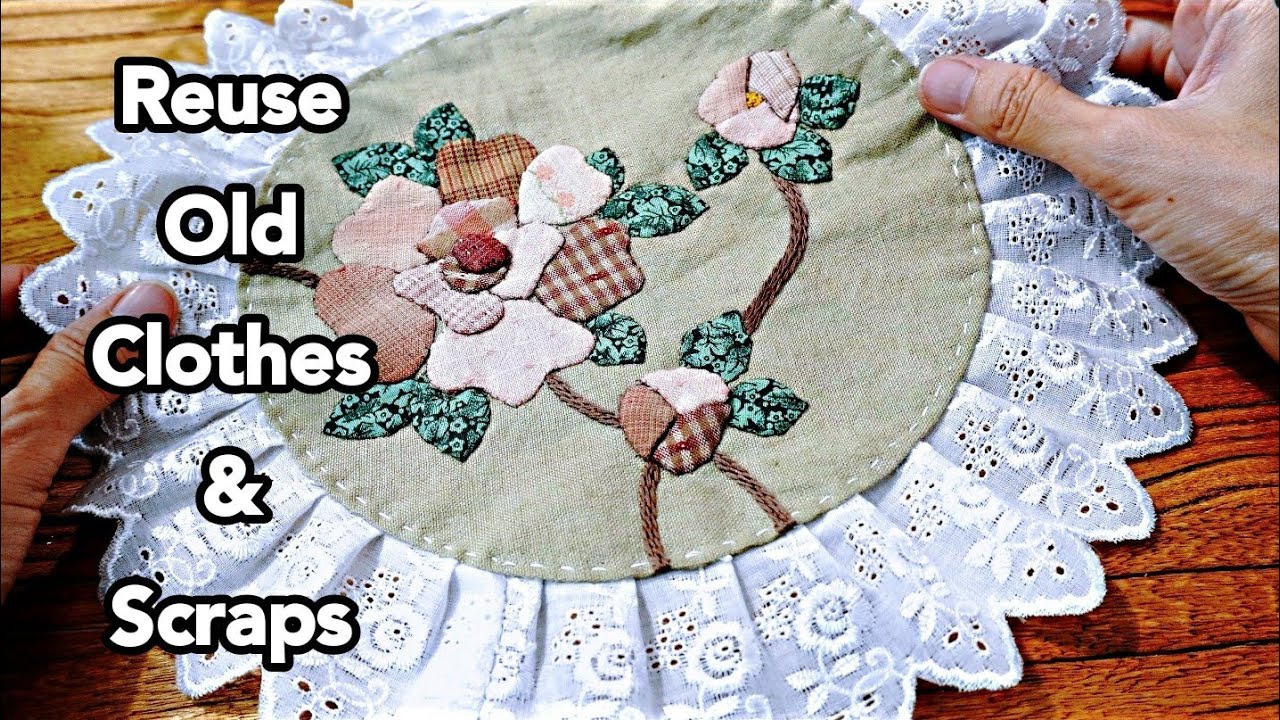 Christmas gift idea┃Lovely Rose Applique Idea┃Hand Stitch┃Tote bag decorstion #HandyMum