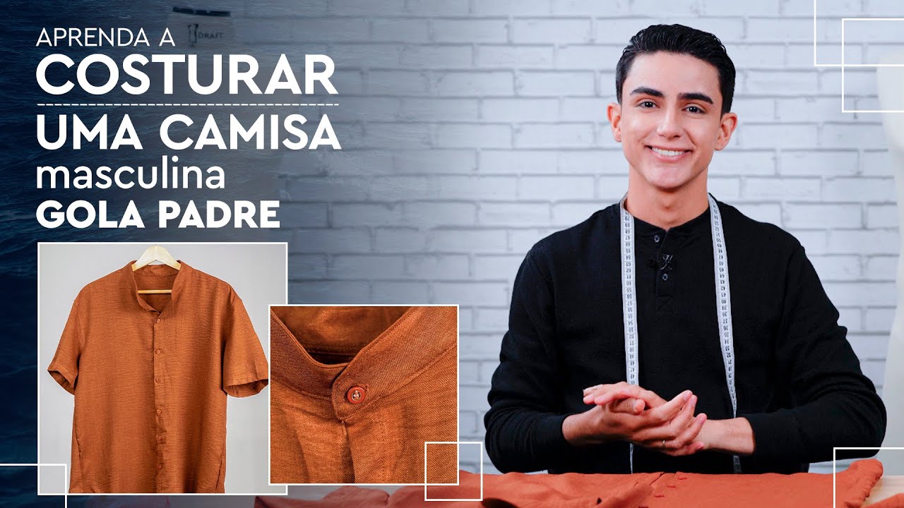 Costura da Camisa Gola Padre - Aula de Amostra do Curso de Moda Masculina com Willian Ortiz