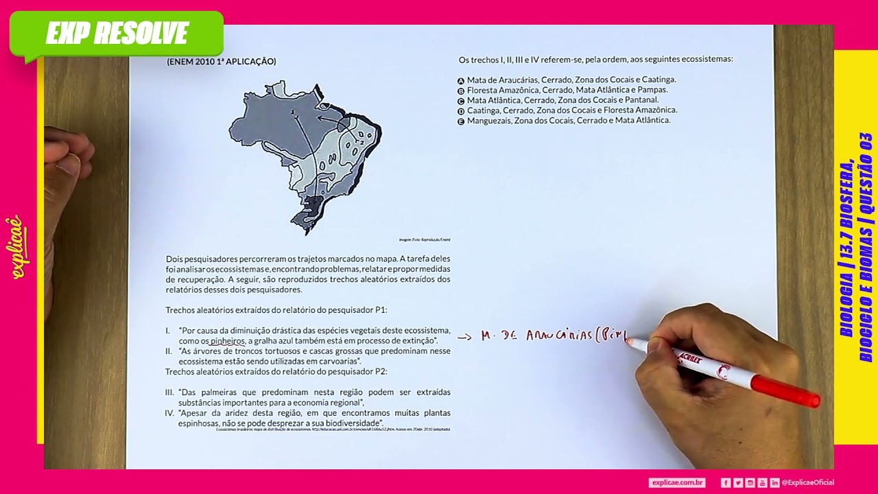 DOIS PESQUISADORES PERCORRERAM OS TRAJETOS MARCADOS NO MAPA. A (...) | BIOSFERA, BIOCICLO E BIOMAS
