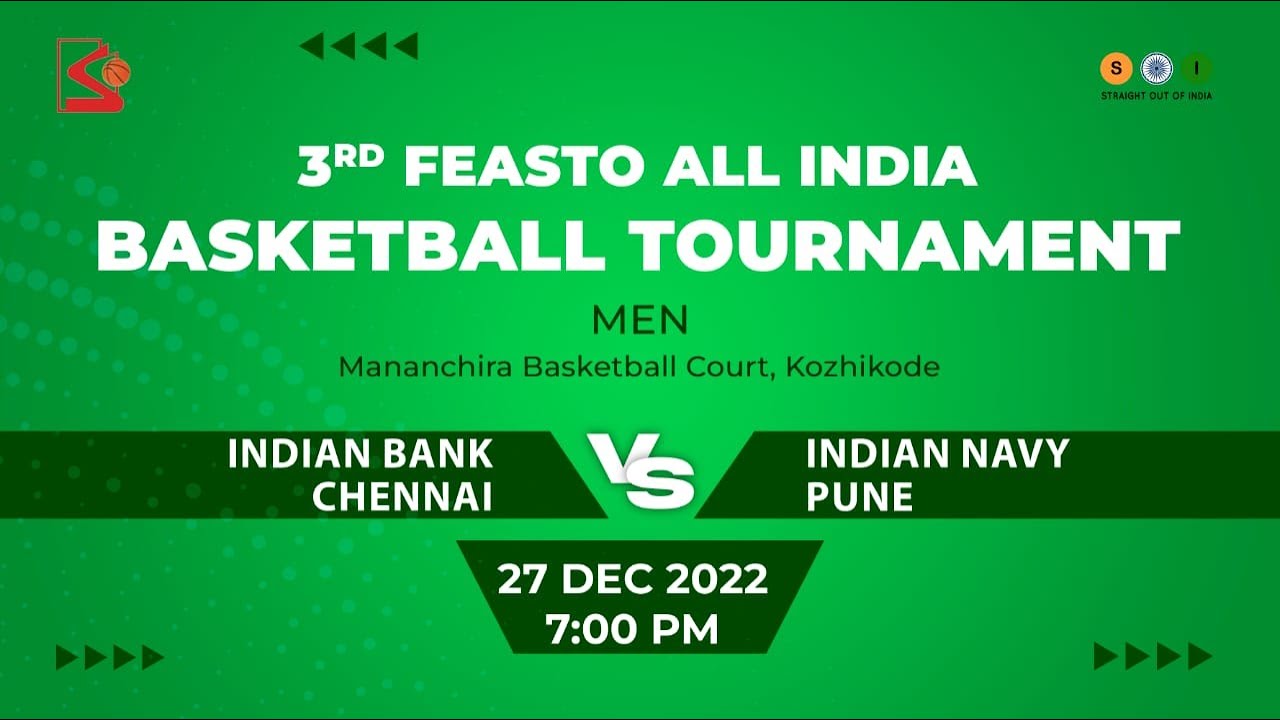 Indian Bank Vs Indian Navy (Men's) | 3rd Feasto All India Basketball Tournament