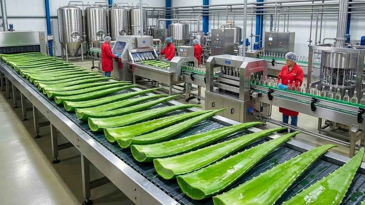 Inside the Factory: How Refreshing Aloe Vera Juice is Made (Full Process)