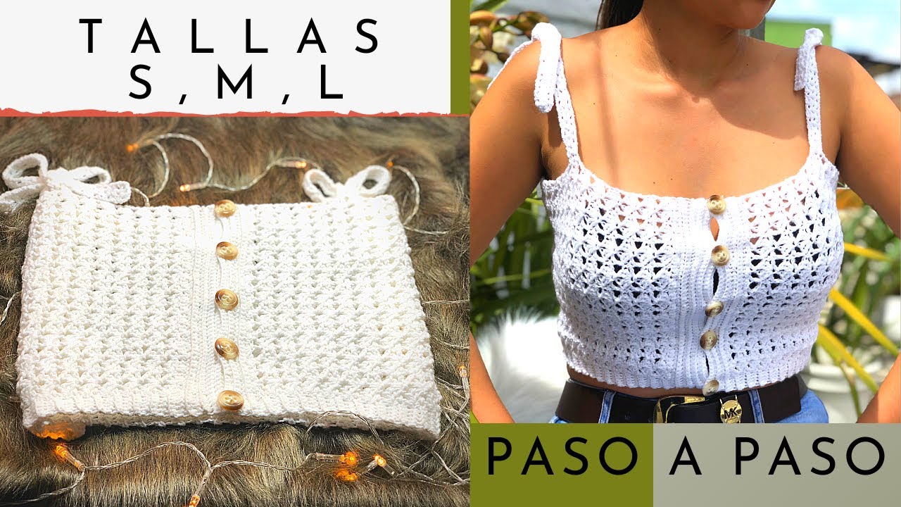 Crop Top a crochet paso a paso | Fácil, DESPACITO | tallas Small, Medium y Large