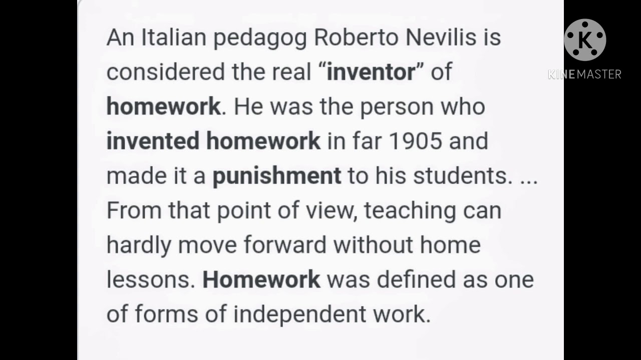 Who invented homework ?