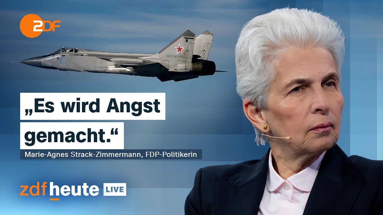 Strack-Zimmermann über russische Provokationen im Luftraum | ZDFheute live