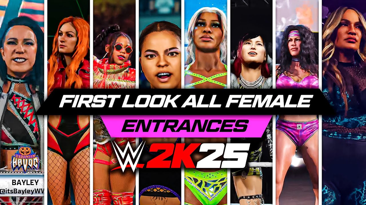 WWE 2K25 EVERY FEMALE ENTRANCE IN THE GAME