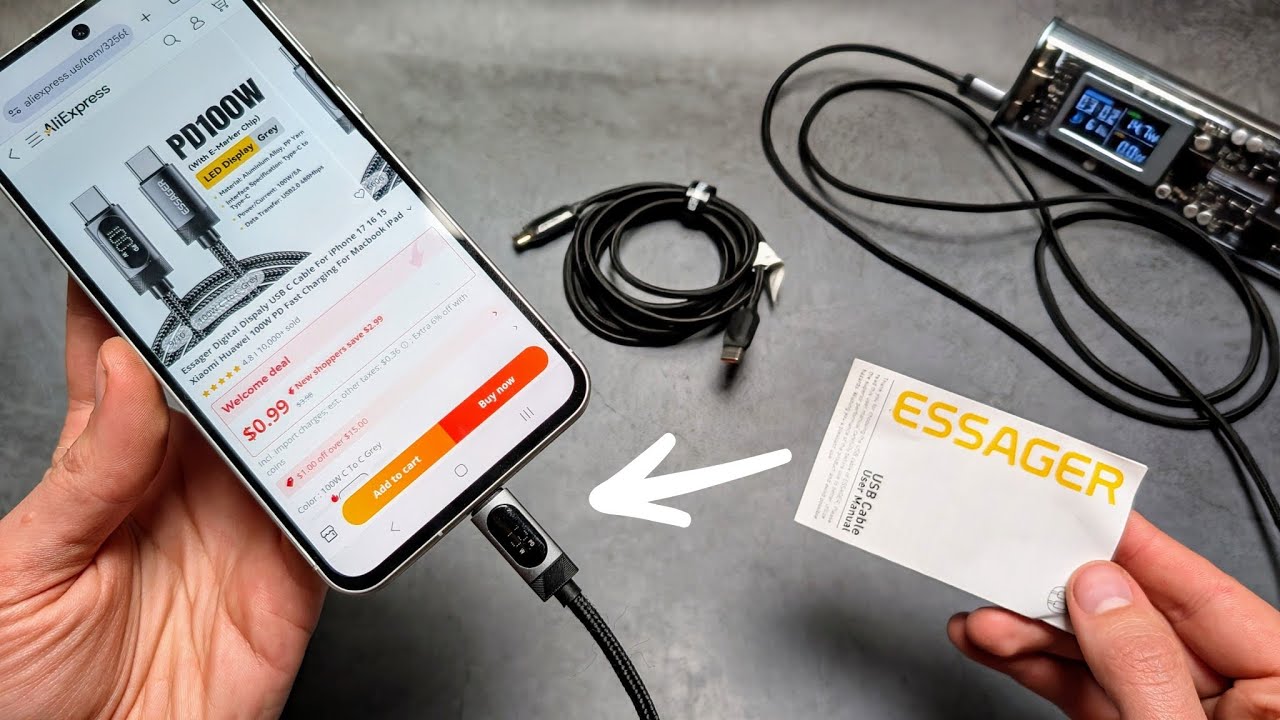 Кабель Essager Type-C со светодиодным дисплеем Power Monitor &mdash; обзор и тестирование &mdash; быстрая зар...