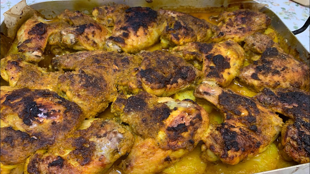 أجنحة الدجاج في الفرن مع بطاطا كوشا رووعة فالبنة😋
