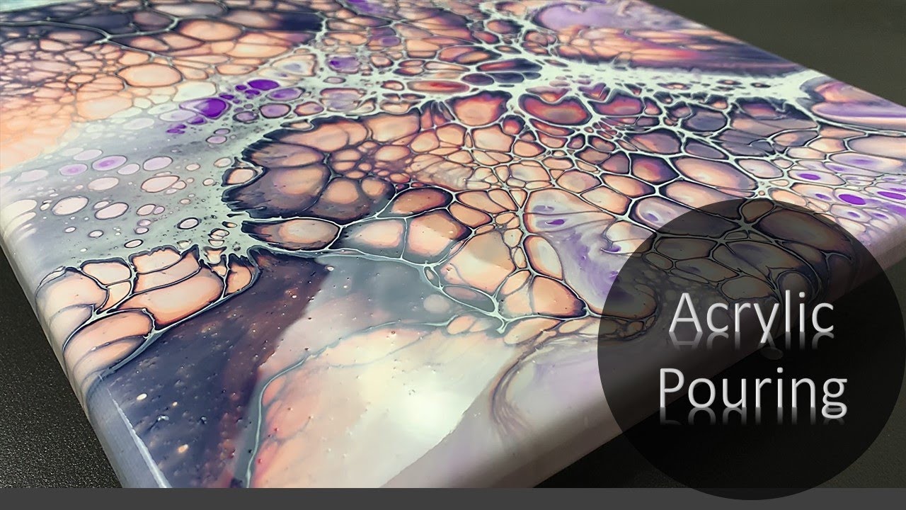 Spin Pour Acrylic Pouring Technique - A Bloom of Cells - No silicone oil