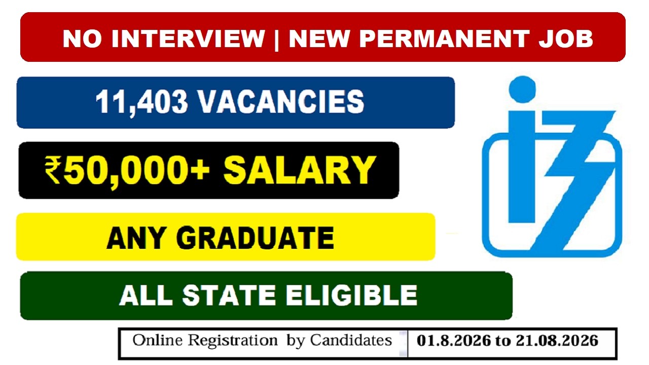 💰 ₹50,000+ Salary | 11,403 Vacancies 🔥 No Interview | Any Graduate Apply