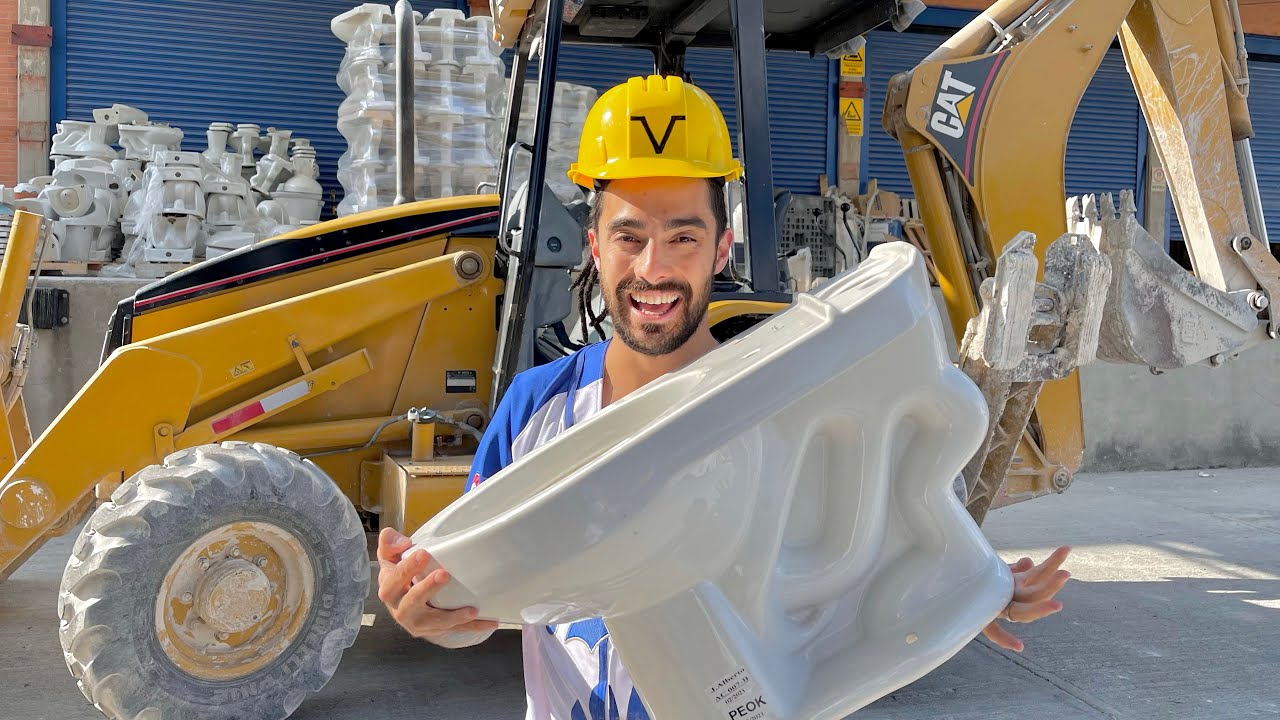 ASÍ SE HACEN LOS ESCUSADOS😱 Un día trabajando en una fábrica de porcelanas!