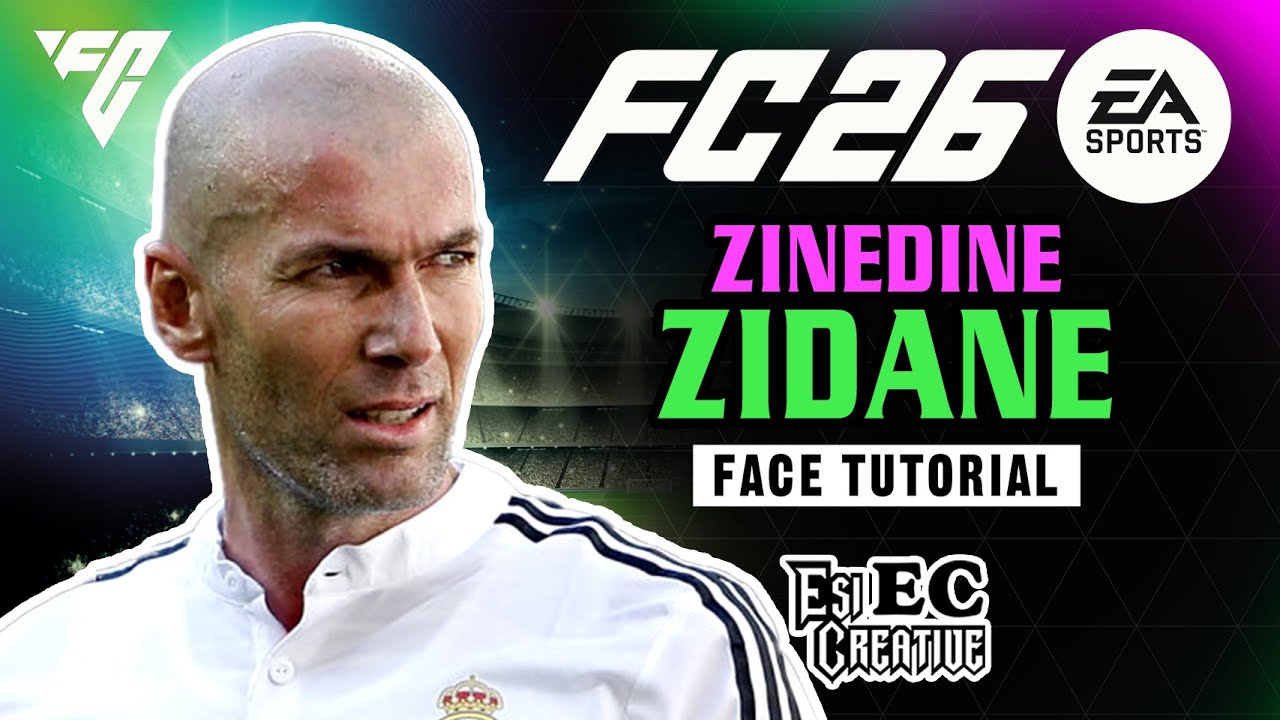 Учебное пособие по созданию лица Зинедина Зидана в моде для EA FC 26 клубов и карьеры.
