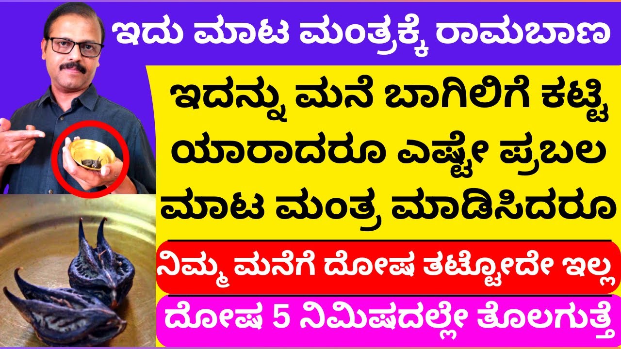 ಈ ಕಾಯಿಯನ್ನ ಮನೆಬಾಗಿಲಿಗೆ ಕಟ್ಟಿದರೆ ಮಾಟಮಂತ್ರ ದೋಷ ತಟ್ಟೋದಿಲ್ಲ | LIVE | astrology negative energy removal