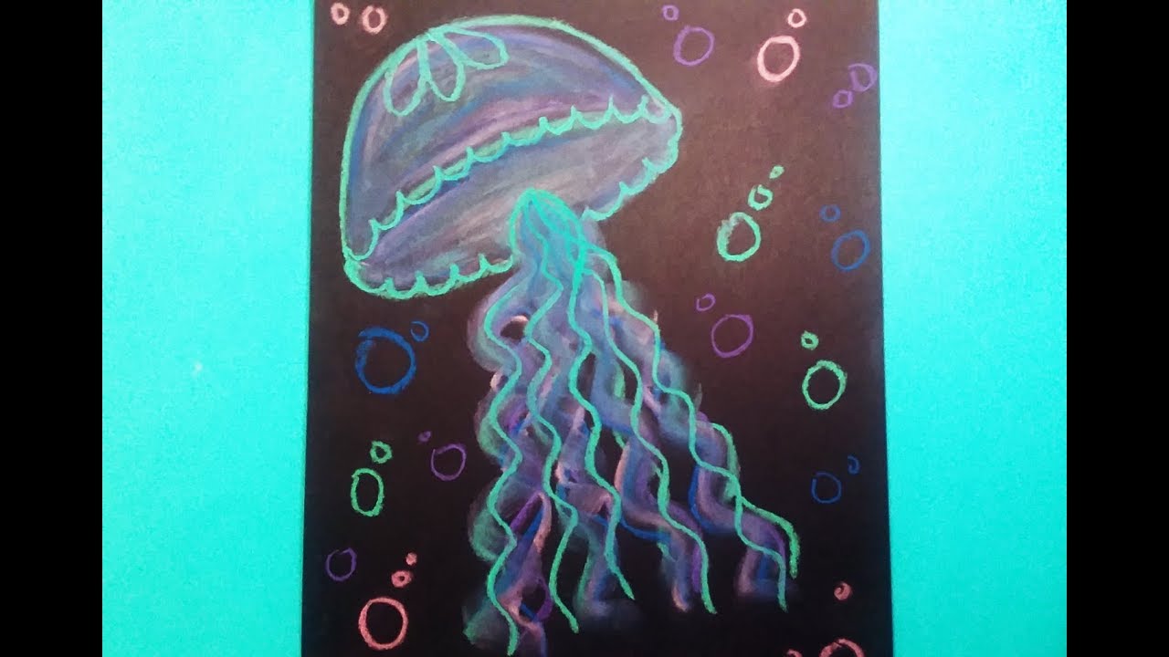 Glowing Chalk Pastel Jellyfish