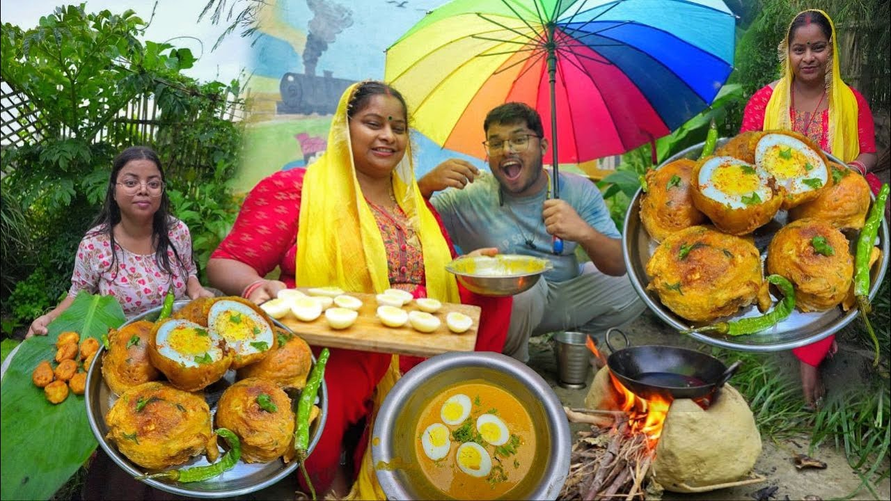 यूपी बिहार का प्रसिद्ध अंडा चॉप चटपटा मसालेदार वो भी देसी टमाटर की चटनी के साथ Egg Chop🌧️