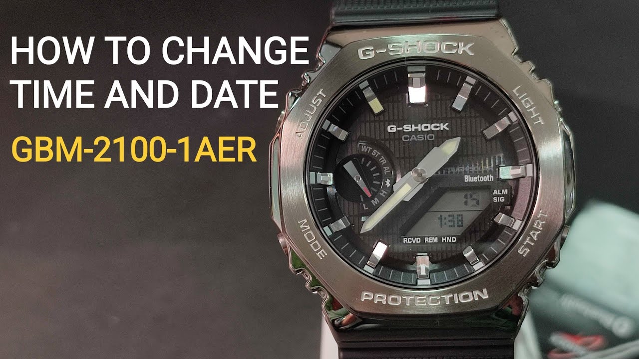 HOW TO SET TIME AND DATE CASIO G-SHOCK GBM-2100-1AER | HANDS ADJUSTMENT