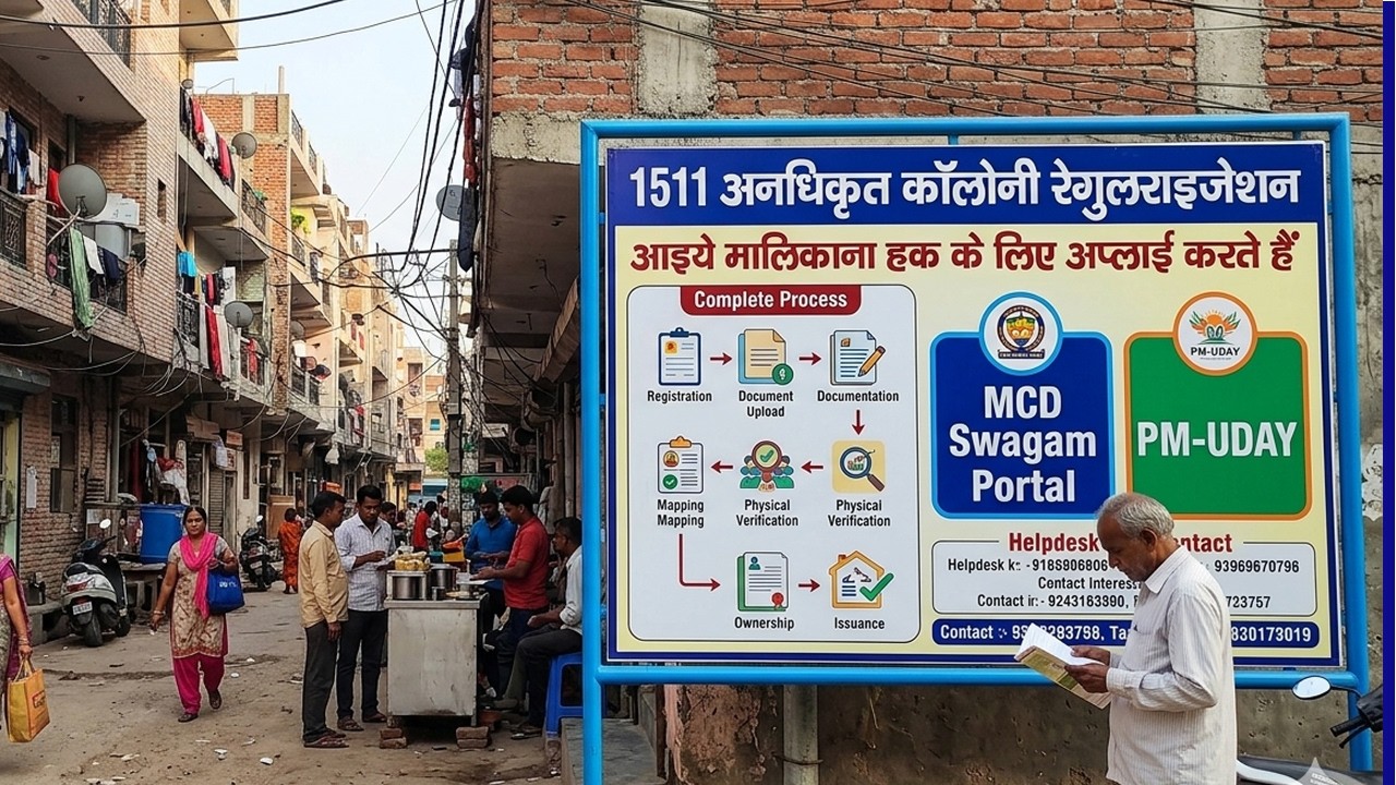 Delhi 1511 unauthorised colonies🔥SWAGAM Portal🔥Let's apply for regularisation🔥PM UDAY🔥MCD🔥Colonies