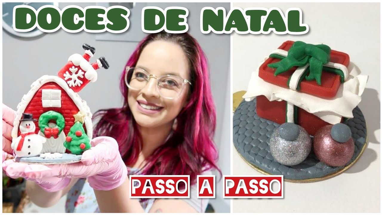 PERSONALIZANDO DOCES NATAL -  CASINHA CENÁRIO E CAIXA DE PRESENTE COM PASTA DE LEITE EM PÓ