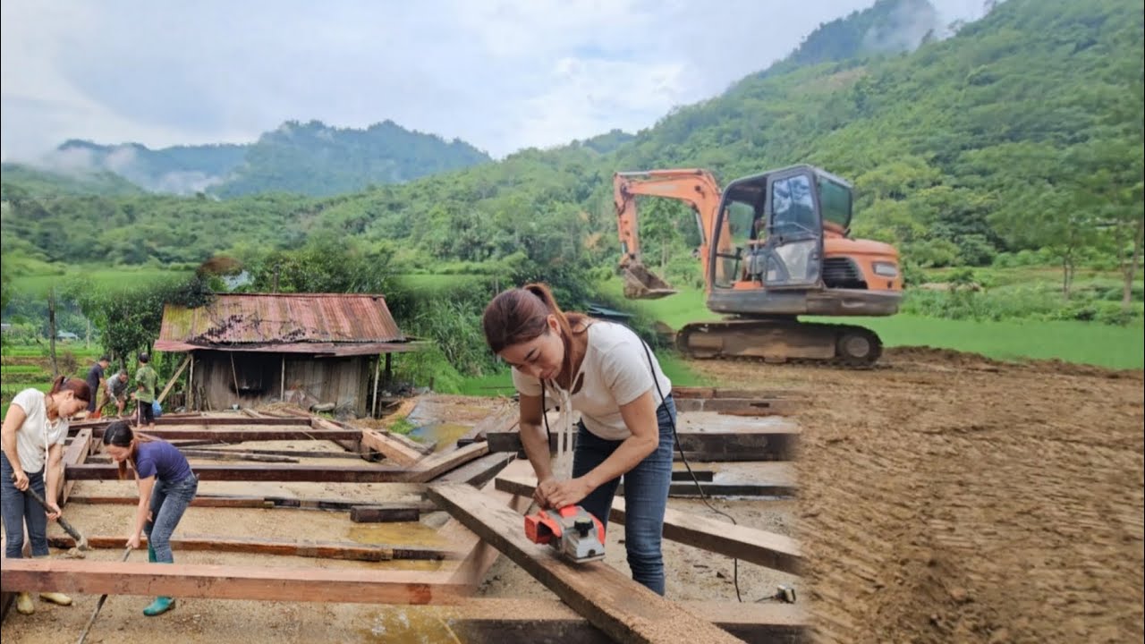 15 days to build, level the ground for the house foundation, and sand the wooden house.
