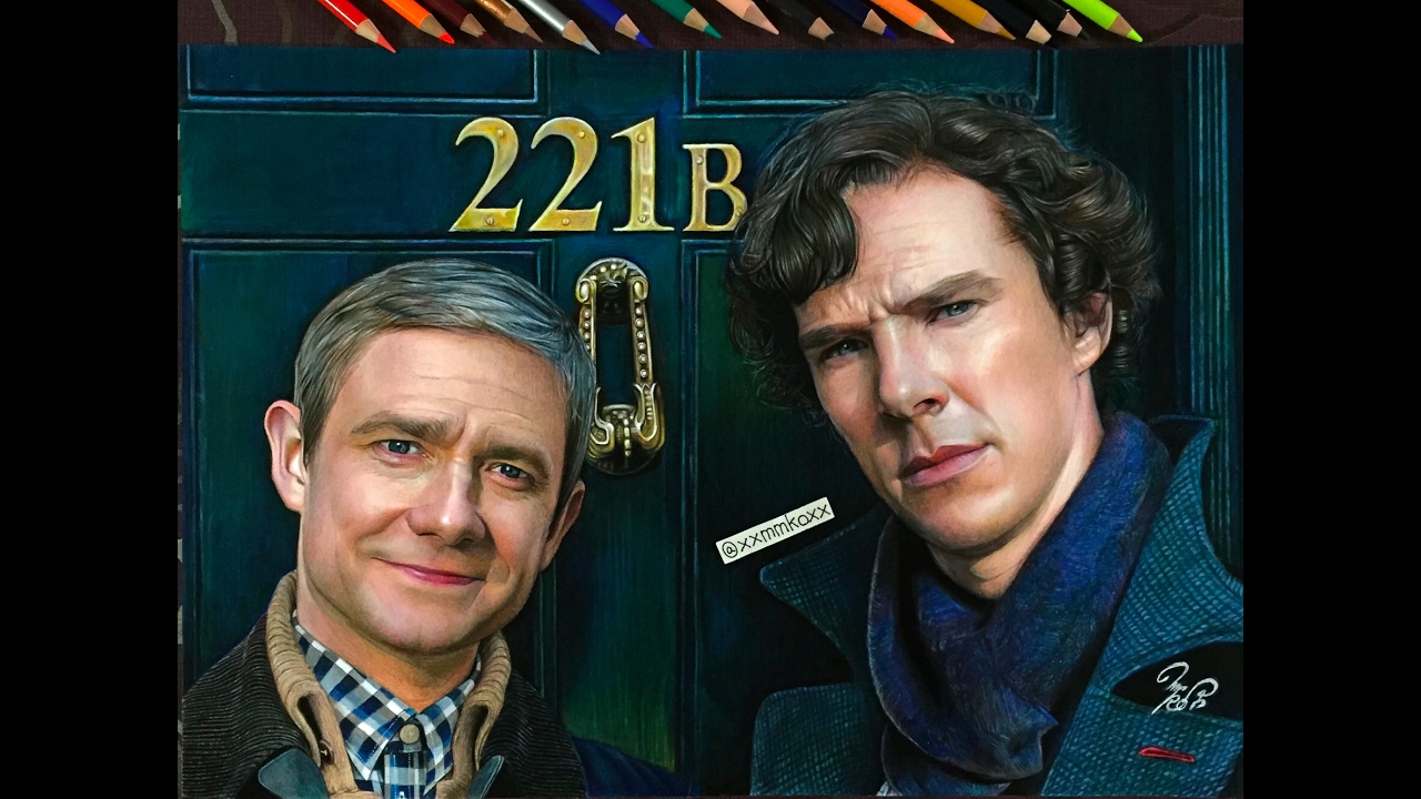 Drawing Johnlock - SHERLOCK HOLMES & JOHN WATSON with Colored Pencils | 色鉛筆画『シャーロック』