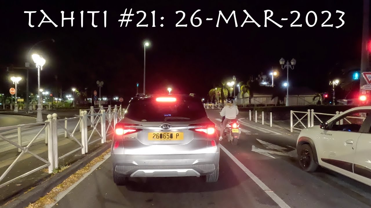 🇵🇫 Tahiti in 4K #21: Night drive through Papeete (26-Mar-2023)