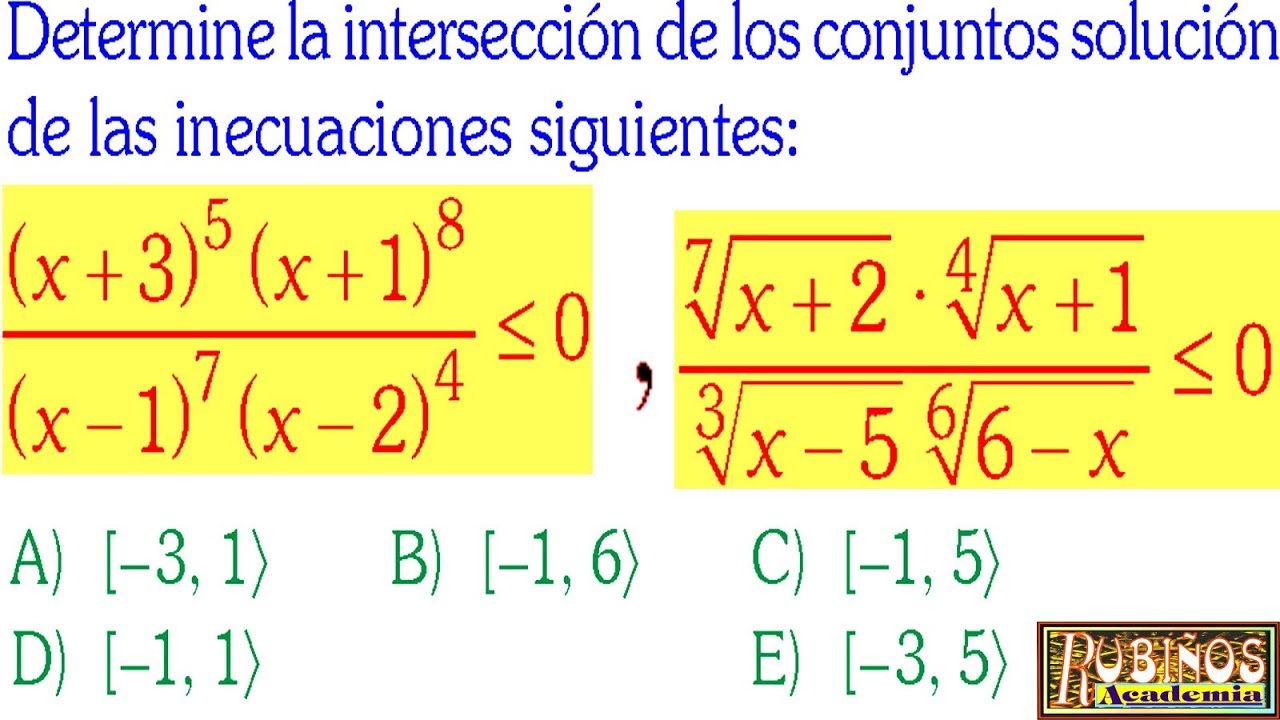EXAMEN DE ADMISIÓN UNI INEACUACIONES POLINOMIALES E IRRACIONALES SOLUCIONARIO UNIVERSIDAD INGENIERÍA