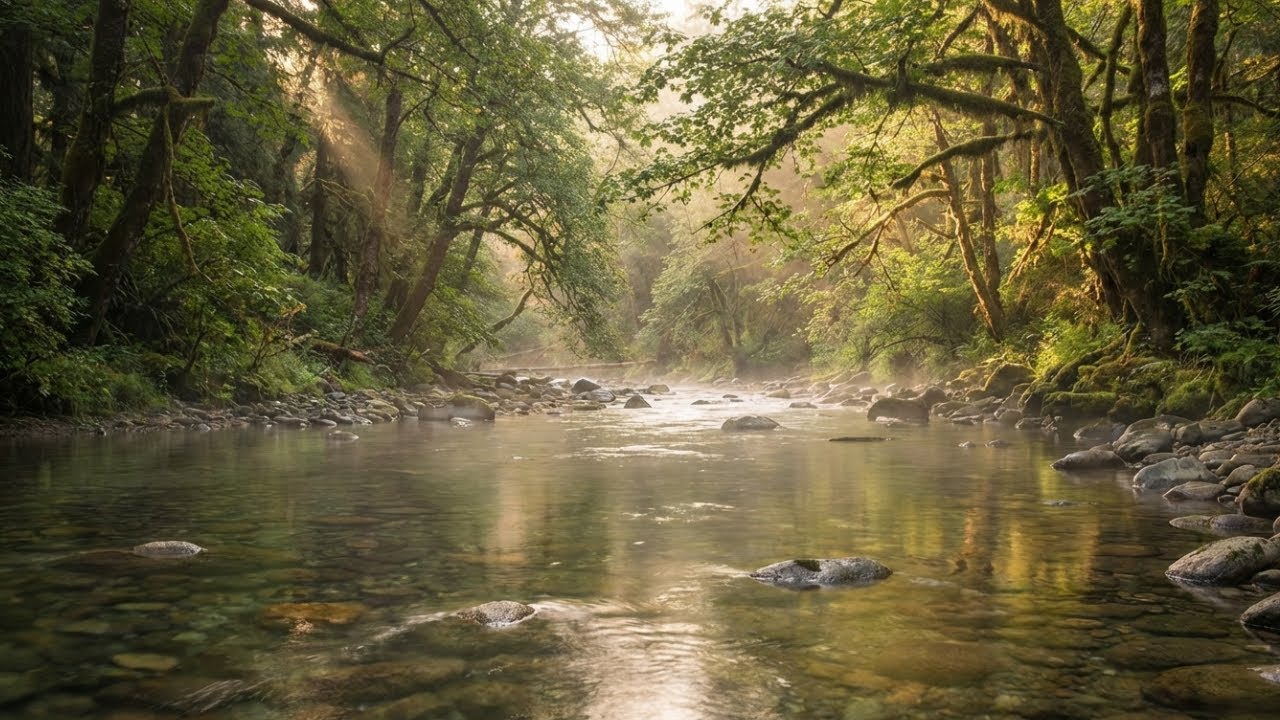 Gentle River Sounds with Piano & Birds – Healing Nature’s Medicine for Inner Peace