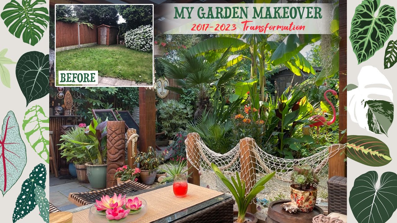 What My Garden Looked Like Before And How I Transformed It! 2017-2023 🌺🌴☀️🦋🐚