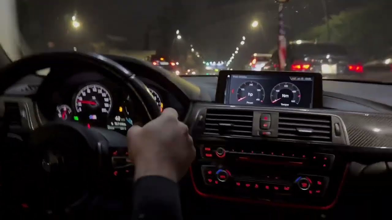 BMW M4 Competition F82 (stock) | POV Night Drive in Tbilisi &ndash; Street Racing & Pops & Bangs! #1