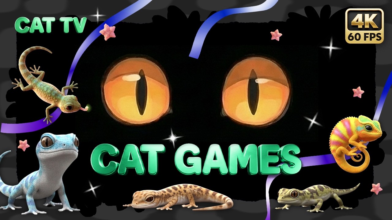 3D CAT GAMES🦎LIZARD HUNT 🐾&nbsp;LIZARD VIDEOS FOR CATS TO WATCH 🐱 8 Hour CAT TV&nbsp;4K60 FPS &ndash; Vol 41