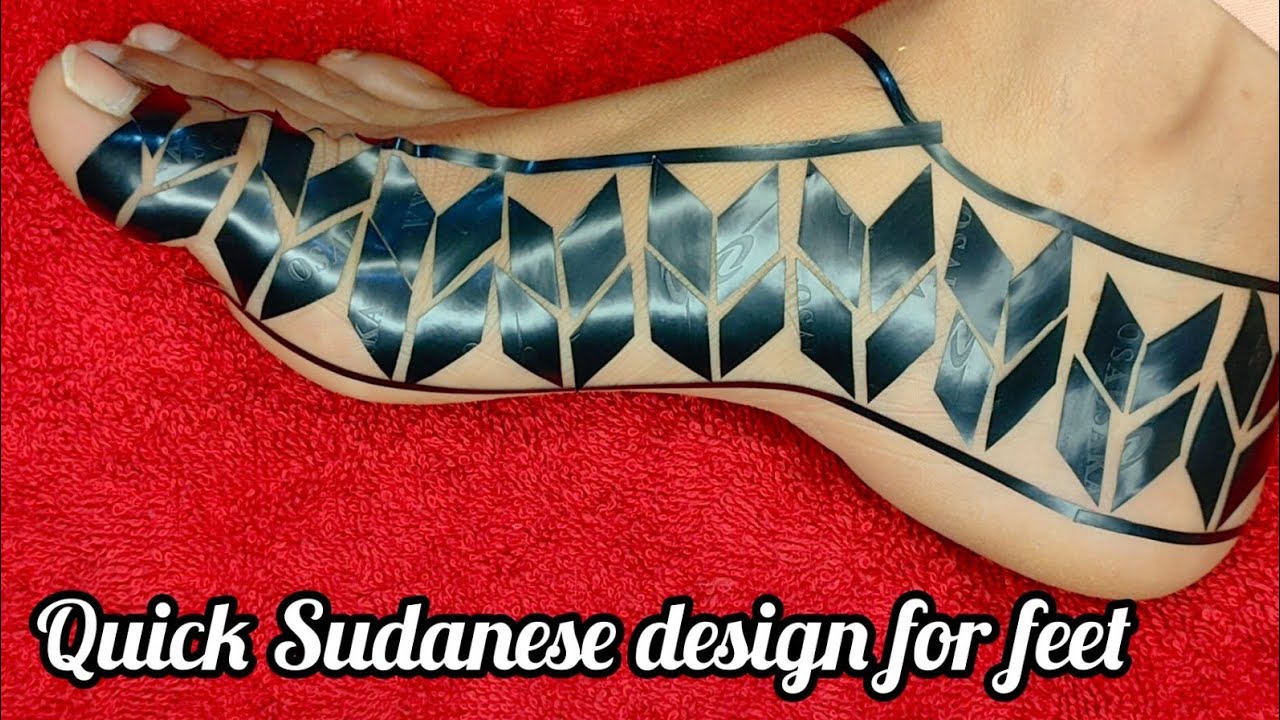 quick & easy cellotape Sudanese foot mehndi design 2022///easy trick for all beginners//Sudanese