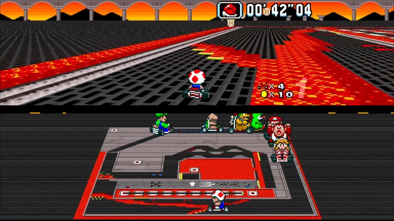 Super Mario Kart Hack: Sylvain Kart Tracks / in HD 16:9 / SNES / bsnes