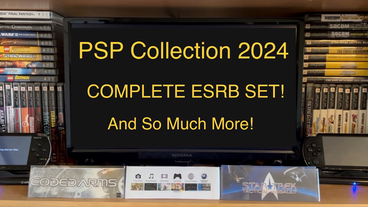My PSP collection in 2024! Complete ESRB set plus movies, consoles, accessories and collecting tips