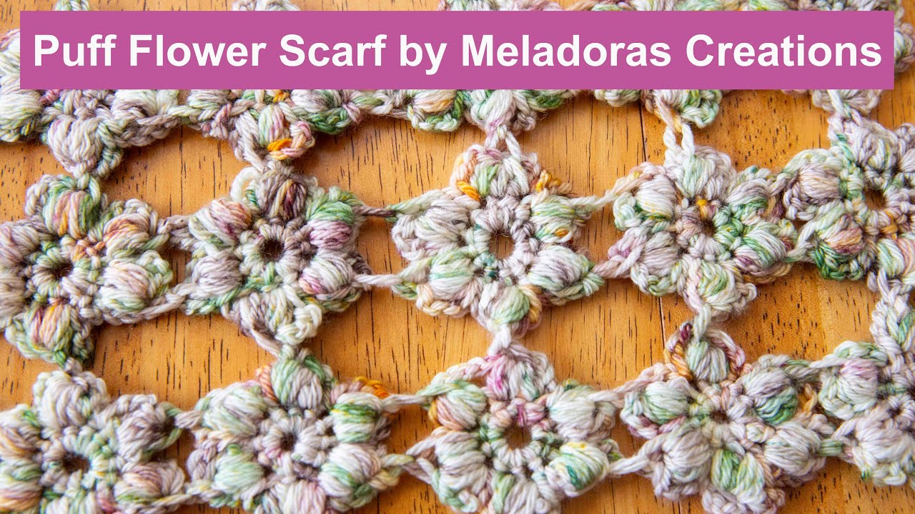 Puff Flower Scarf by Meladoras Creations