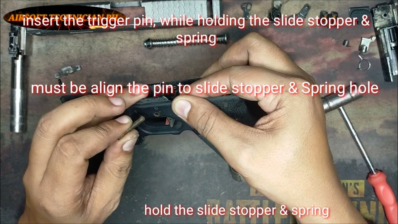 How to Dis-assemble and Install WE Glock Part # 17 | Trigger Bar Spring | Airsoft | Gas Blow Back