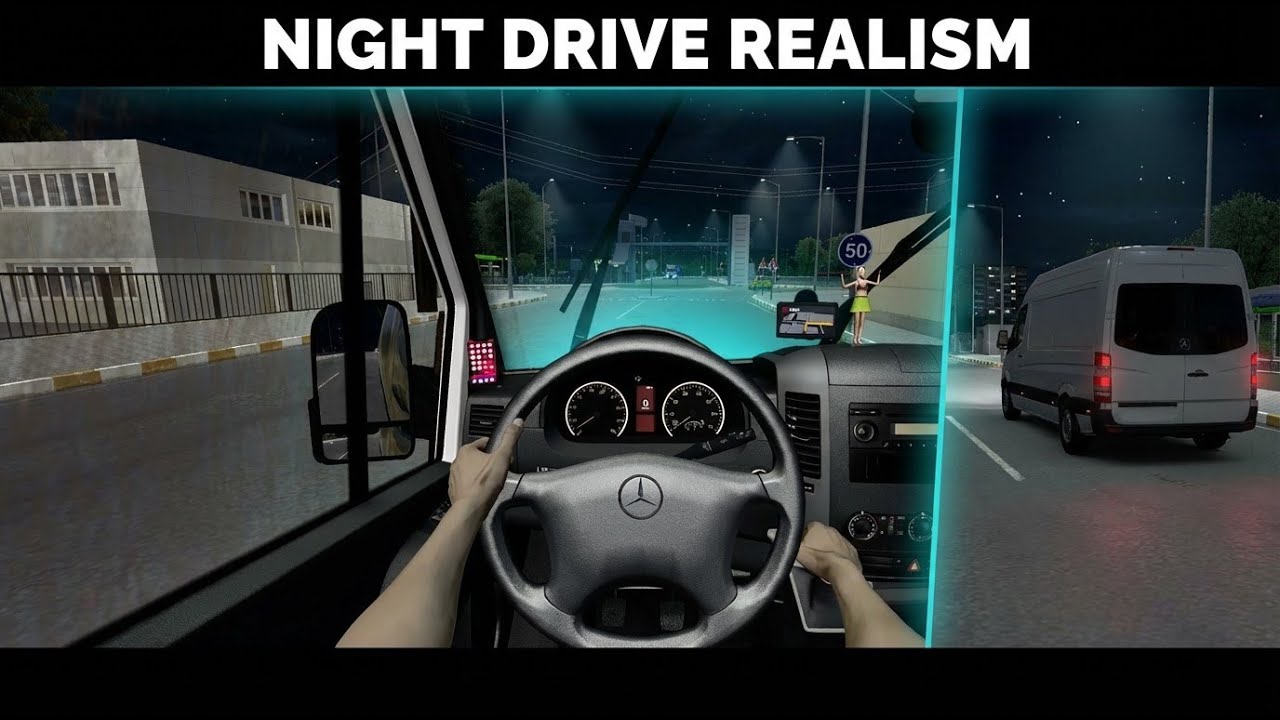 Mercedes Sprinter Night Drive | Ultra Realistic Graphics 4K
