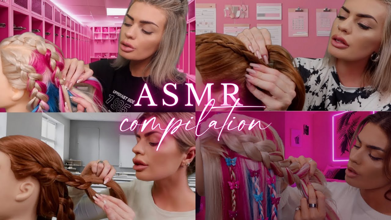 ASMR Braiding Your Hair Compilation  🎀 (hair play roleplay)