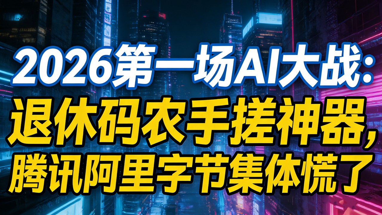 突发！退休码农手搓AI神器，腾讯阿里字节集体慌了｜2026第一场AI大战炸了#2026AI大战#Openclaw封神#退休码农的AI奇迹#腾讯10亿红包大战#火山引擎春晚AI合作#AI贾维斯照进现实