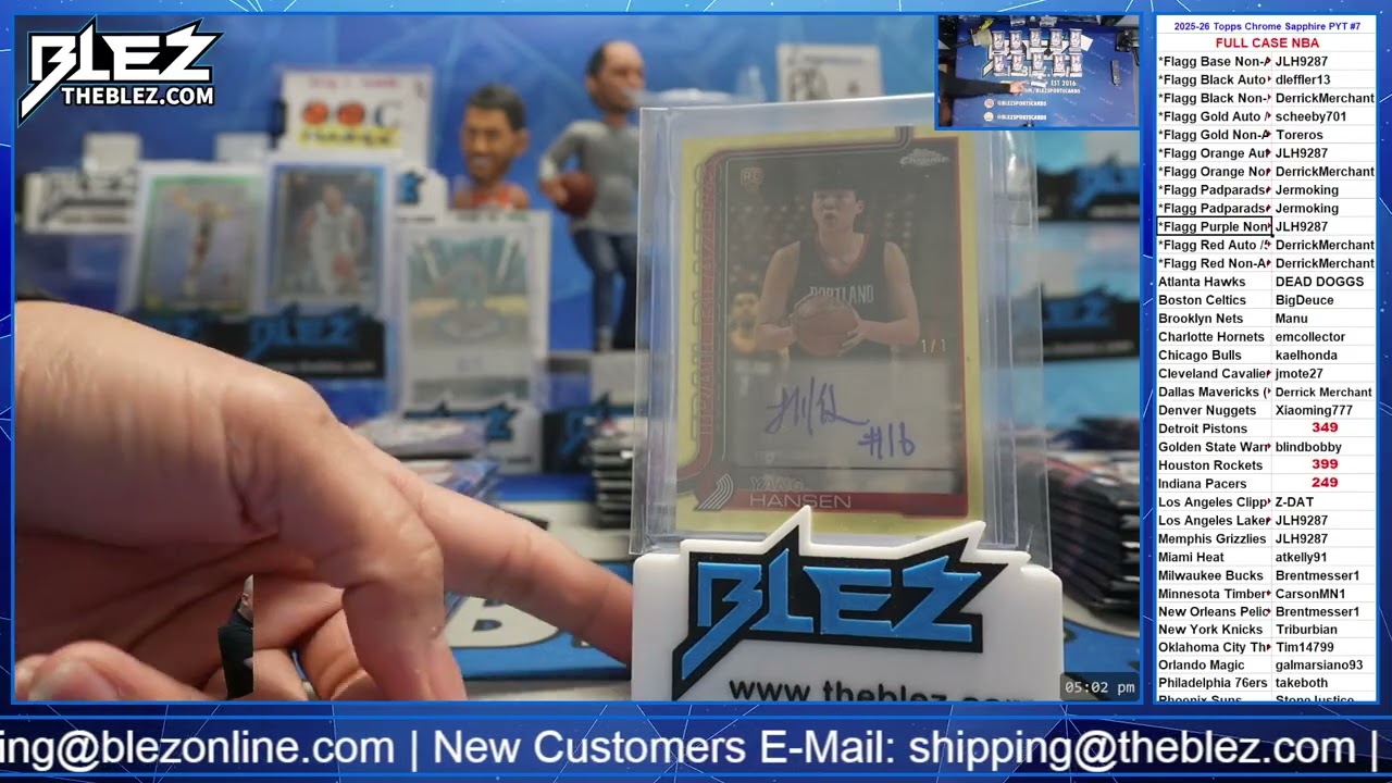 2025-2026 Topps Chrome Sapphire FULL CASE BREAK #7 Pick Your Team