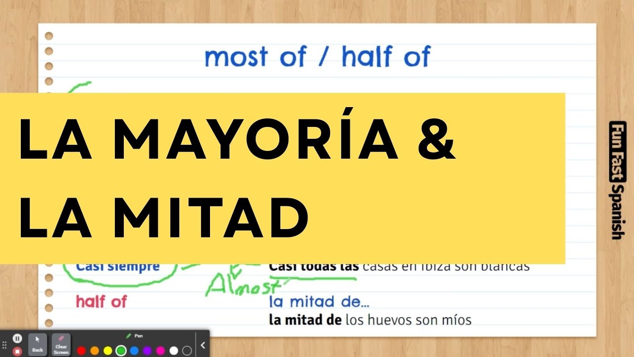Lesson 125. Expressions for Amounts in Spanish | Most of, Half of, Everybody