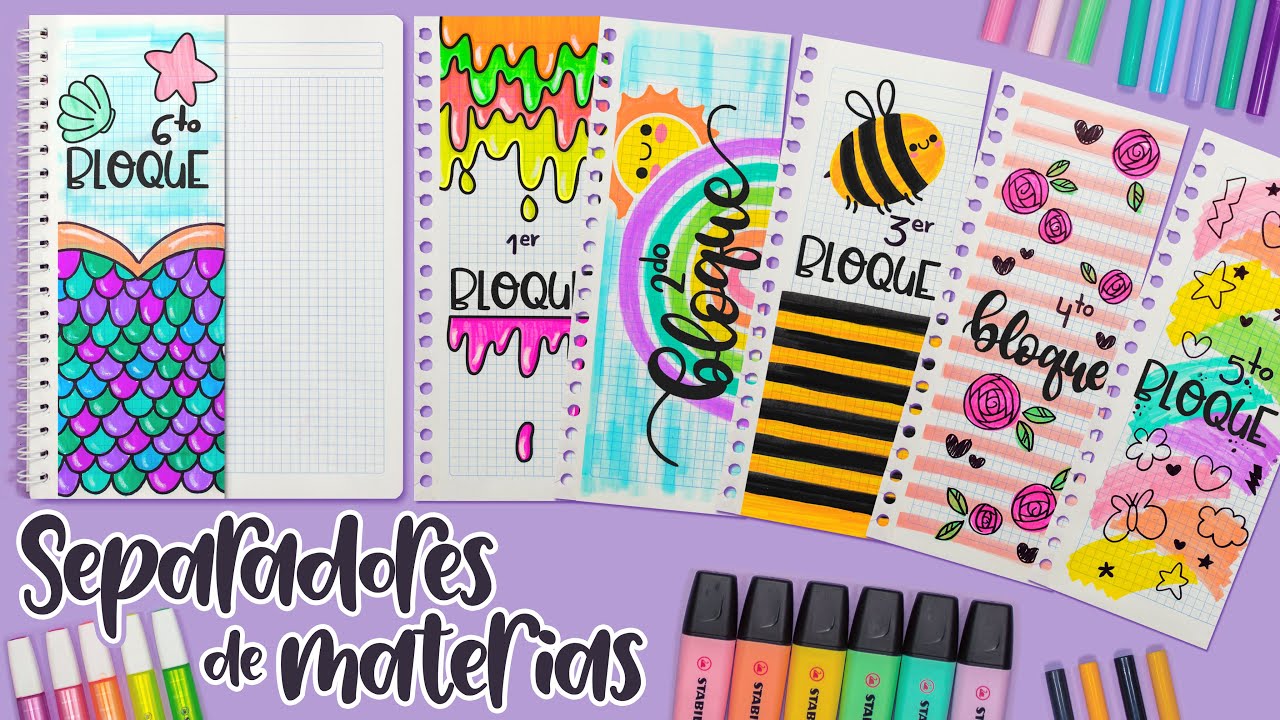 Cómo hacer SEPARADORES BONITOS para tus materias - EPISODIO 1